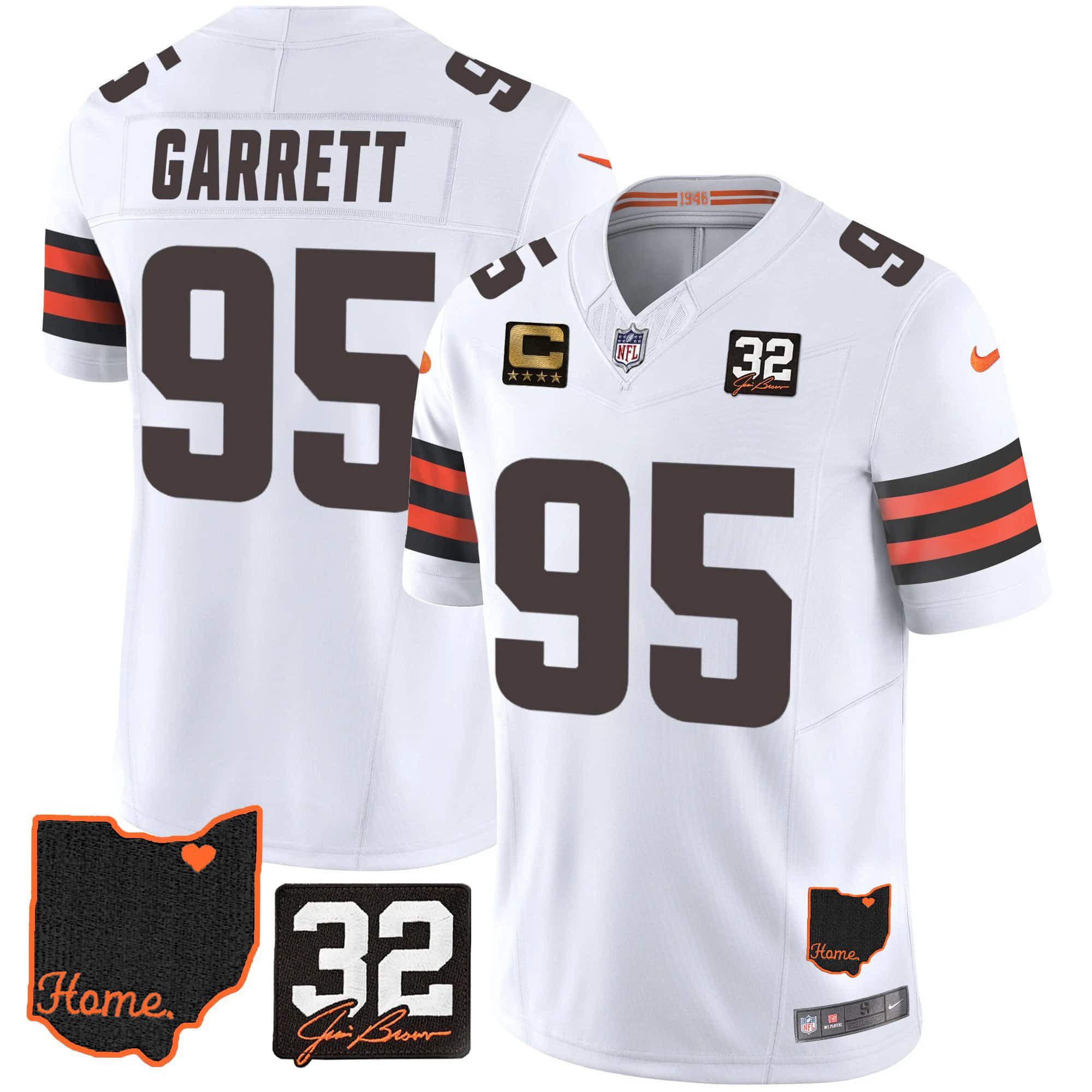 Men Cleveland Browns #95 Garrett White Memorial Home Patch 2024 Nike NFL Jersey->indianapolis colts->NFL Jersey